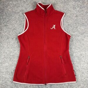 Columbia Alabama Crimson Tide Full Zip Vest Polartec Fleece Red Womens Small S